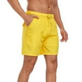 thumbnail image 6 of Miluxas Men's Gym Drawstring Shorts Lightweight Quick Dry Running Shorts Workout Athletic Shorts with Pockets Yellow XL(XL), 6 of 8