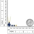 thumbnail image 2 of Gem Stone King 18K Yellow Gold Plated Silver Round Blue Simulated Sapphire and Black Diamond Pendant and Earrings Jewelry Set for Women (5.03 Cttw, Gemstone Birthstone, with 18 inch Chain), 2 of 3