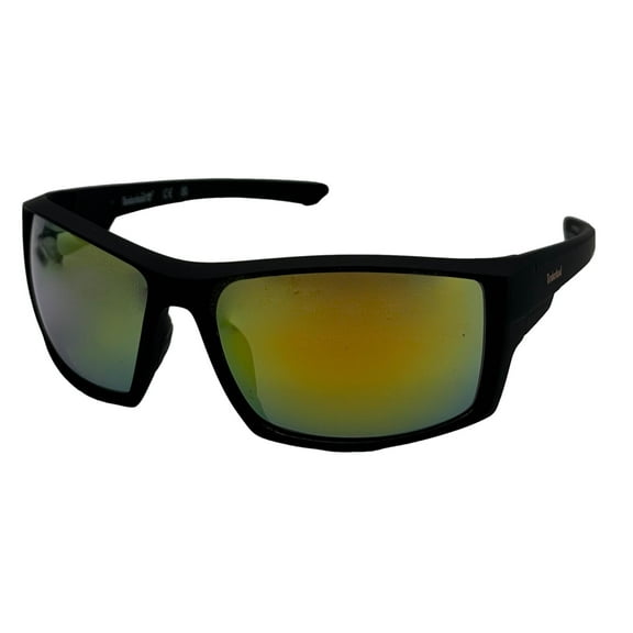 Timberland Sunglass Mens Matte Black Rectangle Plastic Mirror Lens TB7290 5C