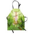 thumbnail image 1 of Nursery Apron Magic Fairy Girl with Floral Hairstyle in Green Forest Pink Butterflies, Unisex Kitchen Bib Apron with Adjustable Neck for Cooking Baking Gardening, Green Pale Pink Brown, by Ambesonne, 1 of 3