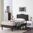 thumbnail image 2 of VECELO 3-Piece Bedroom Sets Upholstered Bed Frame and 2 Nightstand, 2 of 9