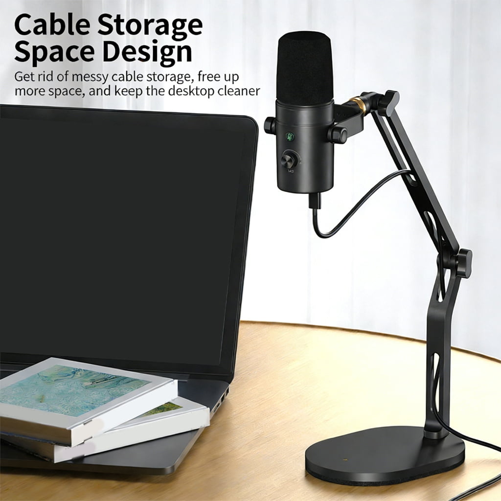7829 Professional Microphone Stand Compatibles 5/8Inch 3/8Inch Adapters for Flexible Three Point Adjustment in Podcasts