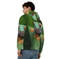thumbnail image 4 of Kdxio Red-Eyed Tree Frog Print Men Hoodies Casual Hoodies for Men with Zip Pockets Full Zip Long Sleeve Sweatshirt Sports Hooded Jacket-Large, 4 of 5