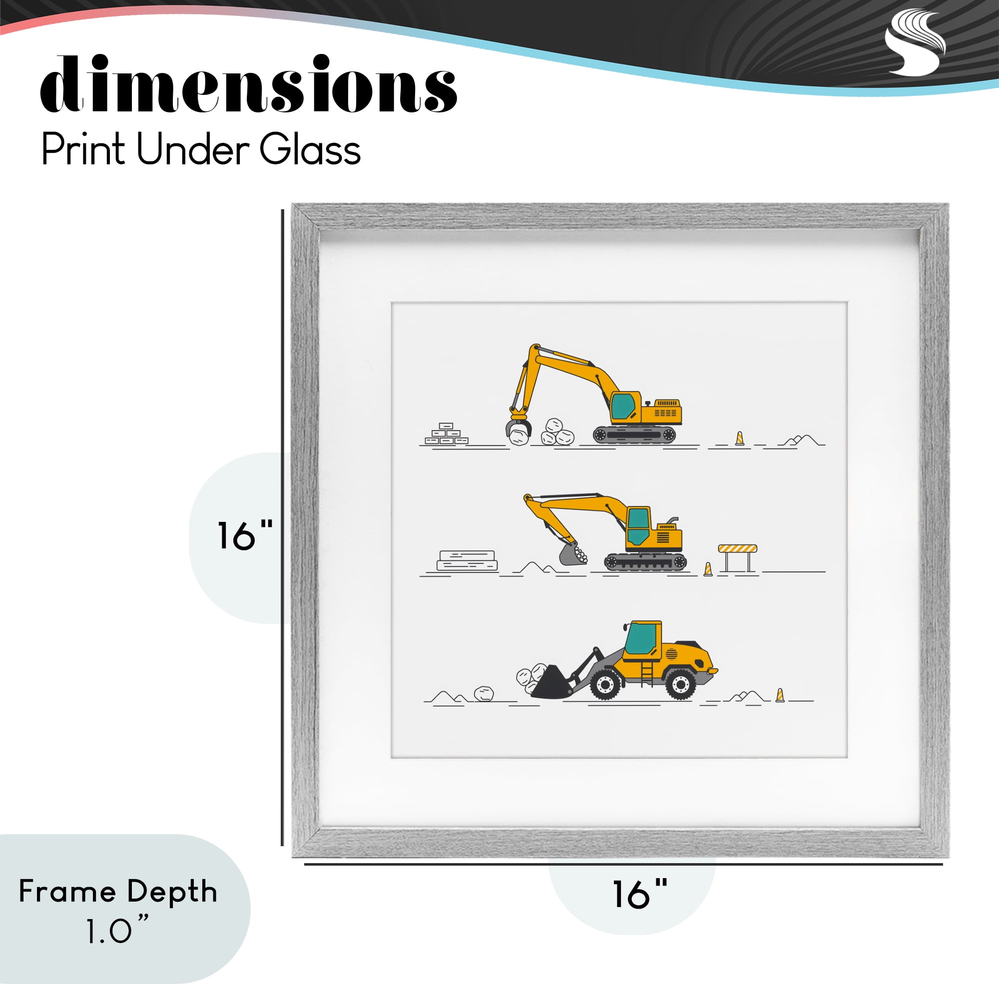 Stupell Industries Construction Digs Machine Gray Framed Print Under Glass, design by Creative Studio
