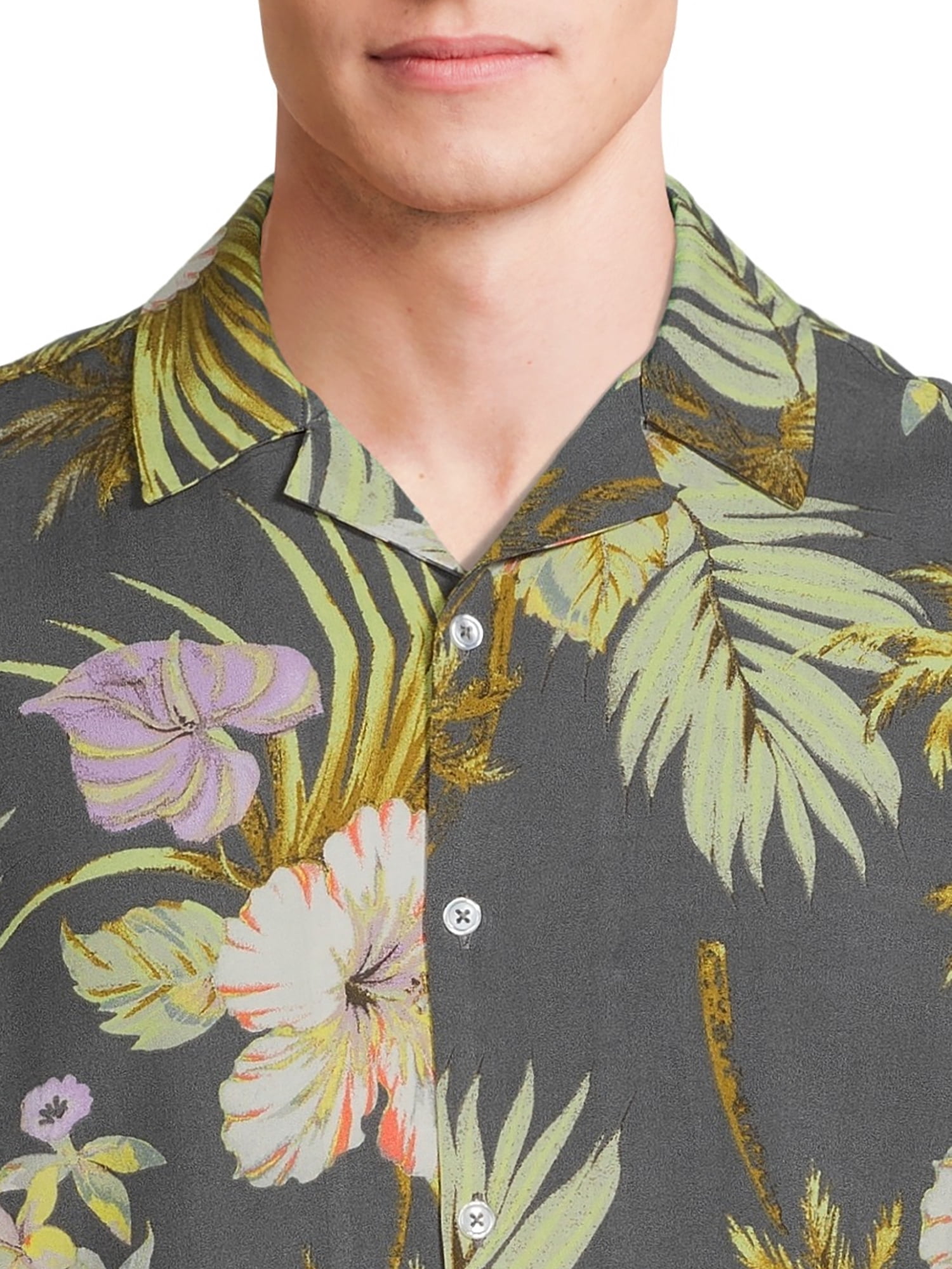 No Boundaries Men's and Big Men's Printed Shirt with Short Sleeves