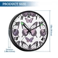 thumbnail image 3 of Dailycode Night Light Wall Clock Glow in The Dark 12 inch Battery Operated Silent Luminous Clocks, Purple and White Butterflies, 3 of 8