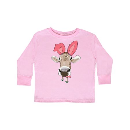 

Inktastic Funny Easter Cow in Pink Ears Gift Toddler Boy or Toddler Girl Long Sleeve T-Shirt