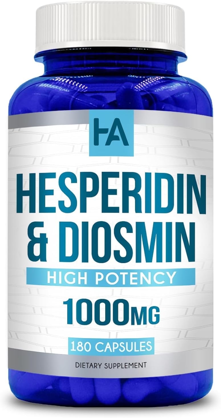 Healing Awakening Hesperidin & Diosmin 1000mg Dietary Supplements, Circulatory Health, 180 Capsules