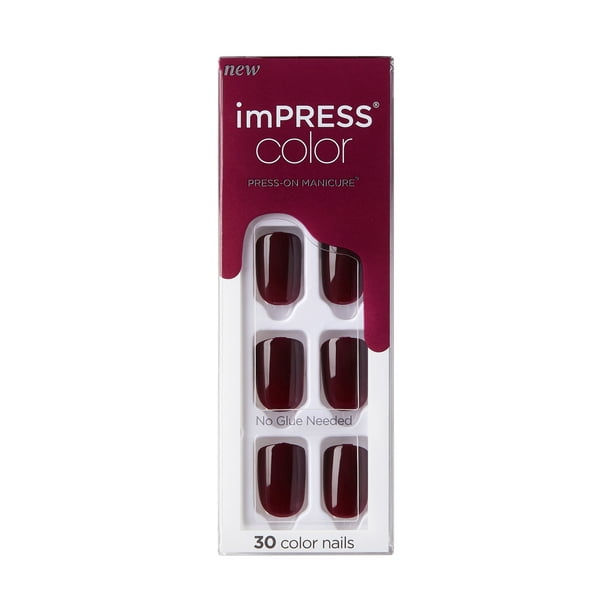 KISS imPRESS Color Press-On Manicure, ‘Cherry Up’, 30 Count - Walmart.com