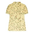 thumbnail image 3 of Linen Shirts for Women Floral Lightweight Short Sleeve Tunic Tshirts Cute Tops Business Work Casual Blouses, 3 of 4