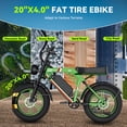 thumbnail image 5 of VortexRider 1500W Electric Bike for Adults, 20" Fat Tire E-Mountain Bikes, 48V 17.5Ah 32MPH Ebike for Adults Full Suspension UL2849, 5 of 7