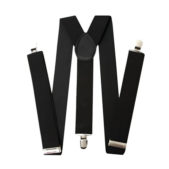 TELOLY Mens & Womens One Size Suspenders Adjustable Suspenders with Heavy Duty Clip for Work, Black