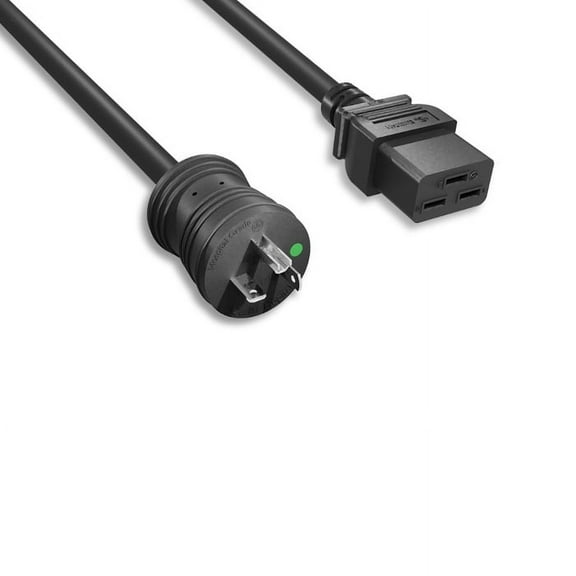 Kentek 10 Feet Ft 12 AWG Hospital Grade Power Cable Cord NEMA 5-20P to C19 20A/125V Black