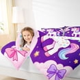 thumbnail image 4 of Erosebridal Kawaii Unicorn Kids 7-Piece Twin Bedding Sets,Cute Bowknot Kawaii Stars Rainbow Bedding Comforter Set For Girls,Reversible, 4 of 7