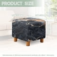 thumbnail image 3 of SCRAWLGOD Marble Print Gray Black Footstool Slipcover, Square Folding Storage Footrest Stool Furniture Protector Soft Ottoman Slipcover for Living Room, 3 of 7