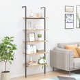 thumbnail image 3 of vidaXL 5-Tier Leaning Shelf Black 25.2"x13.8"x72.8", 3 of 23