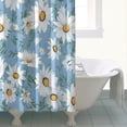 thumbnail image 4 of Lightblue Daisy Flower Green Leaves Pattern Shower Curtain 72"x72" ,Bathroom Decorative Shower Curtains Set with 12 Hooks,Modern Waterproof Washable Shower Curtain, 4 of 6