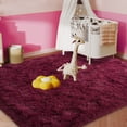 thumbnail image 6 of ZENELESS Fluffy Area Rugs, 5x7ft Wine Red Fuzzy Non-Slip Carpets Perfect for Living Room, Dining Room, 6 of 8
