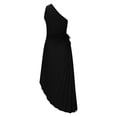 thumbnail image 5 of Dolkfu Cowl Neck Summer&Fall dresses for Women Black Sleeveless Irregular High Low Hem Maxi Fit & Flare Dresses Casual Solid Black,S, 5 of 6