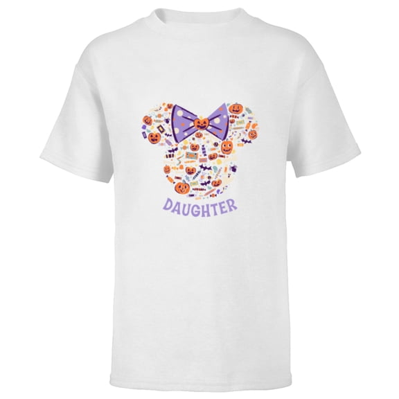 Disney Minnie Mouse Icon Halloween Daughter - Short Sleeve T-Shirt for Kids - Customized-White