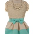 thumbnail image 3 of Big Girls' Lace Top Stripe Skirt Necklace Flowers Girls Dresses Mint 10 (J20KS16), 3 of 3