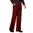 thumbnail image 4 of INSPIRE CHIC Sequins Pants for Men's Metallic Wide Leg Glitter Bell Bottom Flared Pants 30 Red, 4 of 6
