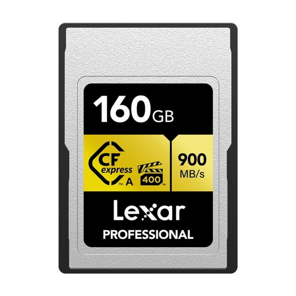Lexar 160GB Professional CFexpress Type A Card GOLD Series - Up to 900MB/s Read, 800MB/s Write, VPG400