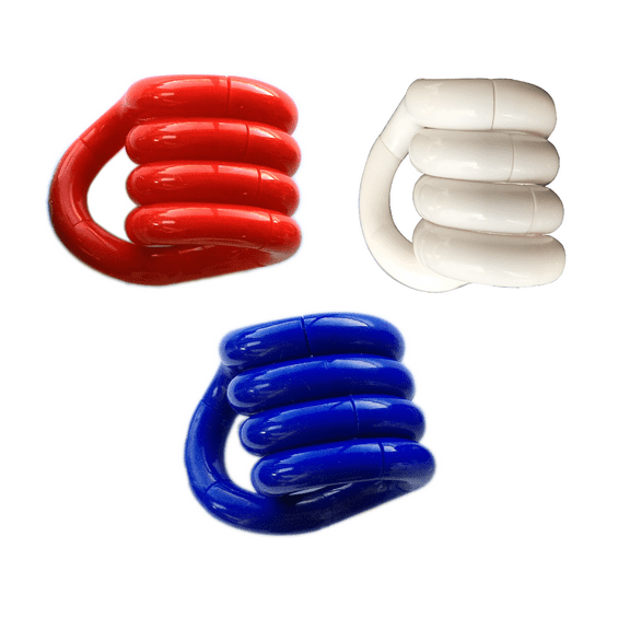 Set of 3 Tangle Jr. Fidget Toys Original (Red, White, Blue)