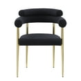 thumbnail image 7 of Mid-Century Modern Dining Chair Set of 2, Round Boucle Sherpa Backrest, Brushed Bronze Metal Legs, 7 of 7