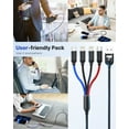 thumbnail image 3 of 2 Pack Multi Charging Cable, 4 in 1 Multi Phone Charger Cable Fast Charging Cord with USB C, Micro USB Cable Compatible with iPhone/Samsung/Android Phone, Black, 3 of 7
