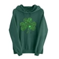 thumbnail image 4 of Chandails à Capuchon pour Femmes de la Saint-Patrick 2026 à Manches Longues avec Graphique de Trèfle et Poches, 4 of 5