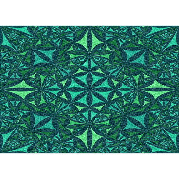 Ahgly Company Indoor Rectangle Patterned Medium Teal Green Area Rugs, 2' x 3'