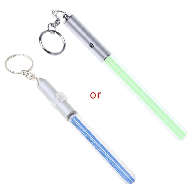 Mini Lightsaber Keyring Party Clubs Light Sticks Keychain Reusable Glowing Light Up Saber Decor for Key Bag Adult Kids