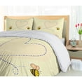thumbnail image 5 of Ambesonne Honey Bee Duvet Cover Set, Buzzing Flies Heart Shape, 2-Calking, Pale Yellow Champagne, 5 of 7