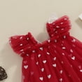thumbnail image 6 of Bagilaanoe Toddler Baby Girl Valentine’s Day Dress Heart Print Fly Sleeve A-line Princess Dresses 6M 12M 18M 24M 3T 4T Kid Butterfly Party Dress Patchwork Tulle Skirt, 6 of 8