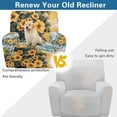 thumbnail image 4 of Ledback Hibiscus Printed Recliner Slipcovers Stretch Recliner Cover 4-Pieces Non Slip Lazy Boy Chair Cover for Pet Washable Reclining Chair Covers Easy to Install, Yellow, 4 of 8
