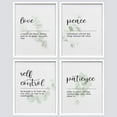 thumbnail image 2 of PixonSign Framed Wall Art Inspirational Virtue Quotes - Love, Peace, Patience, Self-control Illustrations Posters, Set of 4 Botanical Illustrations, Canvas Prints for Home Decor - 8"x10" White, 2 of 5