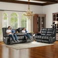 thumbnail image 5 of Ebello 2+3  Manual Recliner Sofa Set, Overstuffed Fabric Reclining Couch with Removable Console Featuring Cup Holders for Living Room and Home Theater(Dark Gray,), 5 of 6