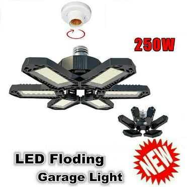 New LED Garage Light Bright Work Shop Ceiling Lights Deformable 30000LM Bulb 250W