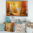 thumbnail image 3 of Designart 'Sunrise Glow Through The Autumn Trees' Lake House Framed Art Print, 3 of 4