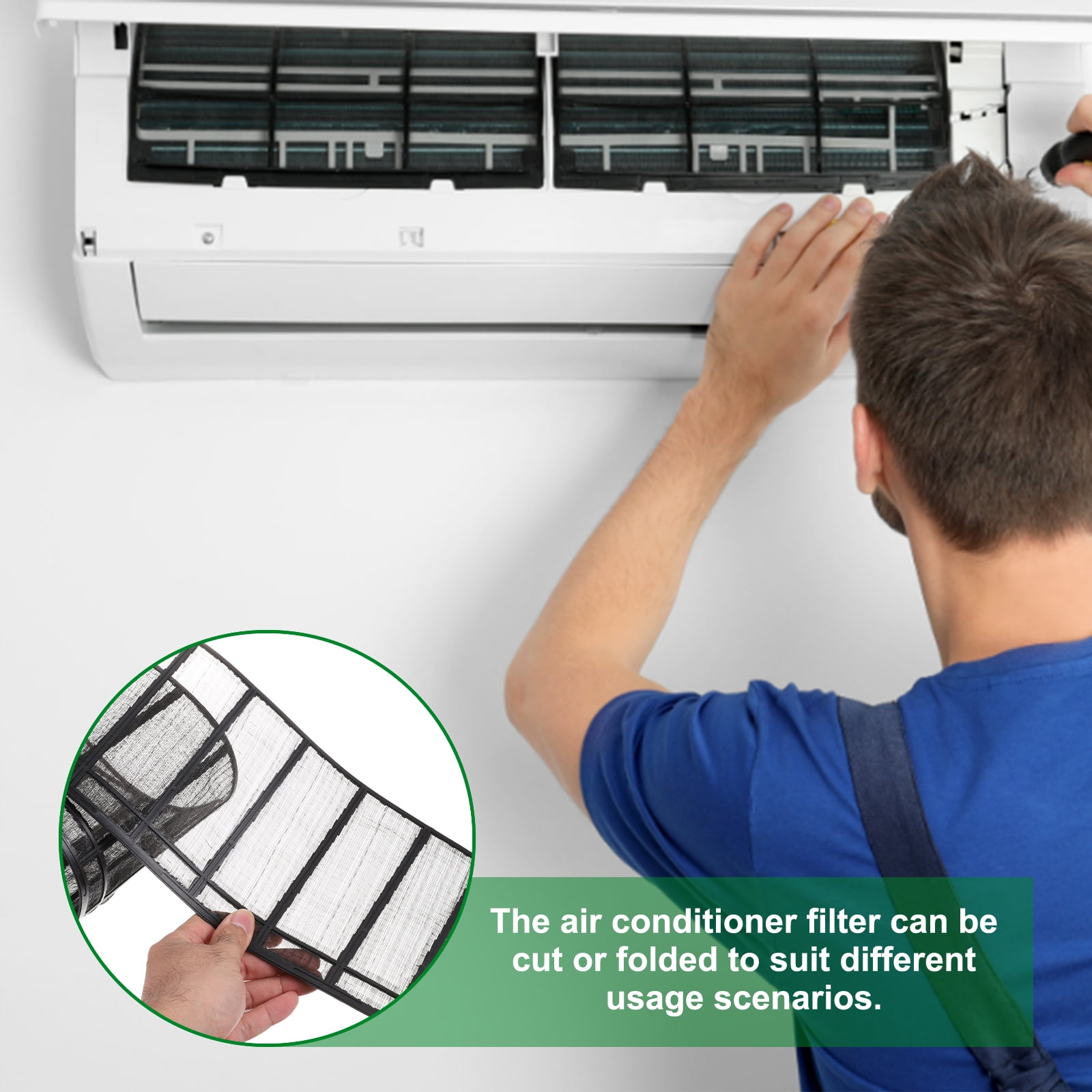 Uxcell Room Air Conditioner Filters Replacement (47" x 8.3") - Air Filter Replacement Parts Nylon Air Filter Screen Mesh Sheet for Home/Air Conditioning