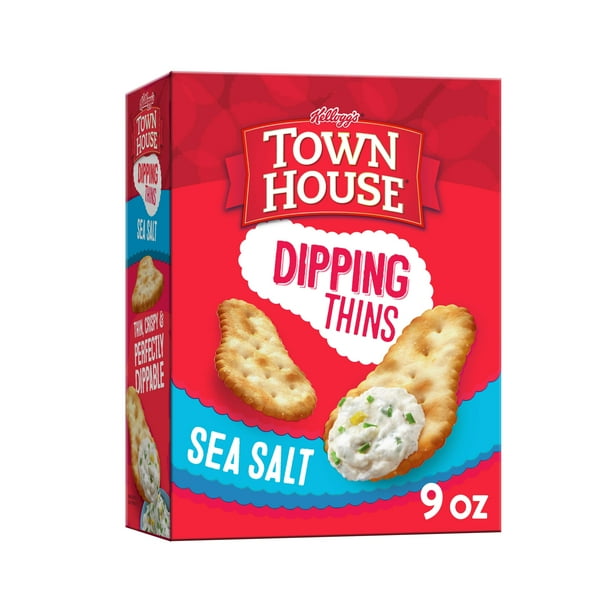Kellogg's Town House Dipping Thins Crackers, Baked Snack Crackers, Sea