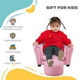 thumbnail image 4 of Resenkos Toddler Sofa with Footstool, Upholstered Armchair for Playroom & Nursery, Pink, 4 of 7