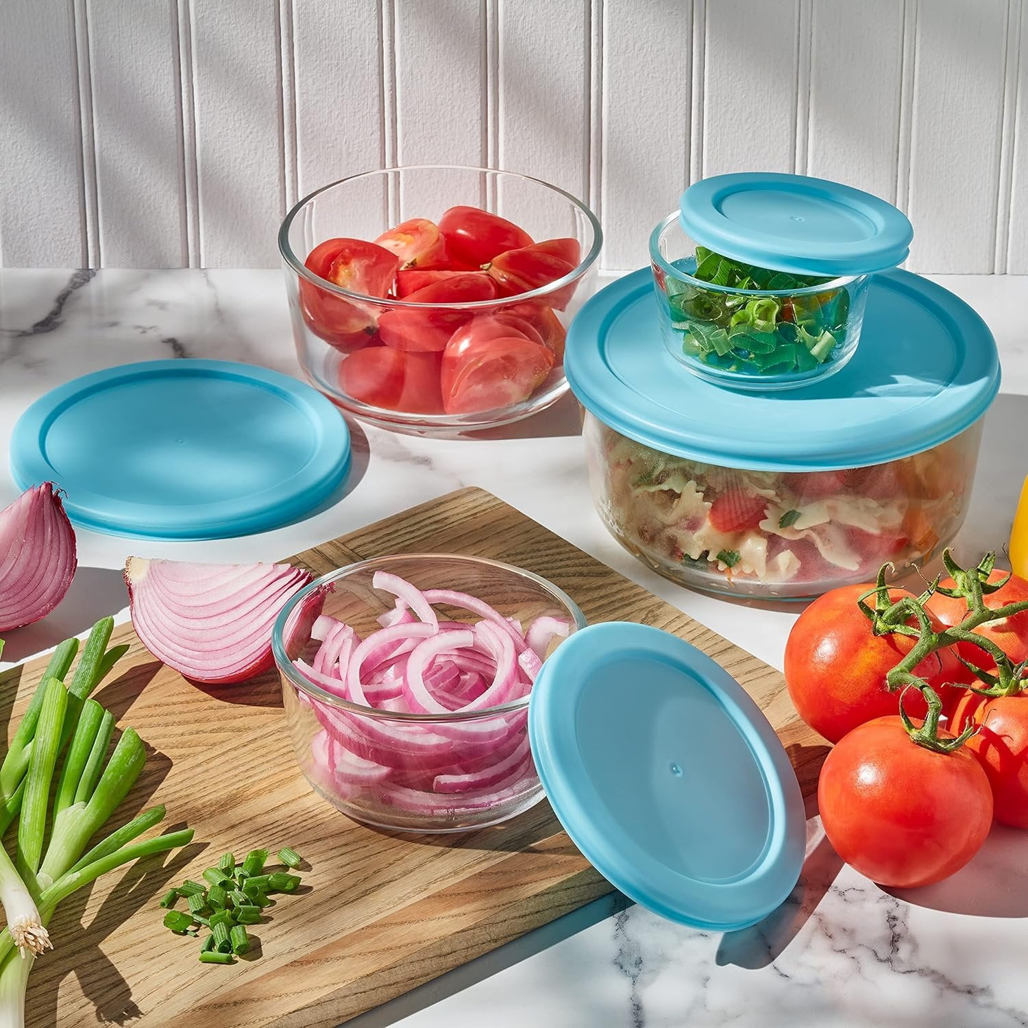5 Piece Heat Resistant Glass Bowls Set With Lids Perfect For Hot Or Cold  Food Storage - Industrial & Commercial - Temu