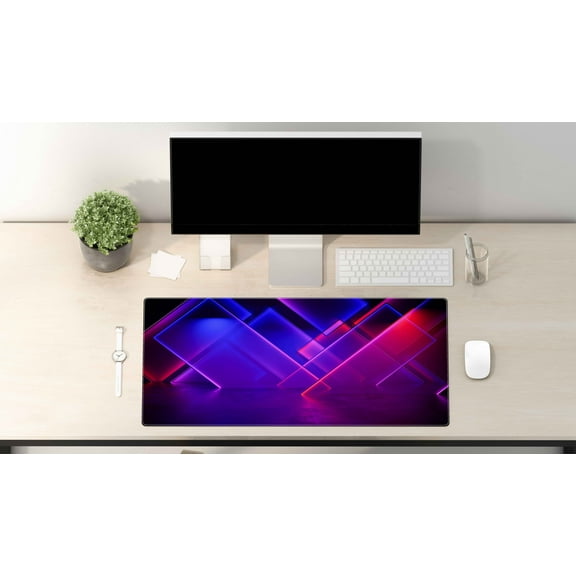 Desk Pad- Colorful neon - Gaming Mouse Pad - Portable Large Desk Pad - Non Slip Water Resistant Rubber Base-Gaming Mouse Pad Keyboard Pad