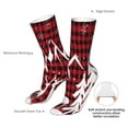 thumbnail image 4 of Xecao Christmas Buffalo Plaid Print Fashion No Heel Casual Crew Socks Cushioned Breathable for Men Women - Moisture wicking,Not easy to fade Suitable for daily, 4 of 7