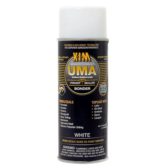 6 Pack of 12 oz XIM Products 11055 White XIM, UMA Acrylic Bonder and Primer/Sealer Spray