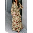 thumbnail image 2 of Women's Wild Lotus Ruffle Tiered Maxi Dress - Bohemian Style [ZhiHiMeRi] | (US 12-14)L, 2 of 12