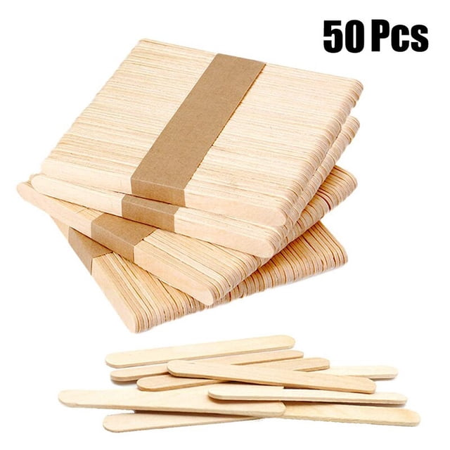 50/100 piezas de paletas de madera hechas a mano DIY, palitos de helado, palitos de helado hechos a mano, paletas de madera de 11,4 cm de largo100 piezasCN Deng Xun unisex