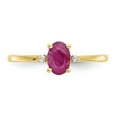 thumbnail image 4 of 10K Yellow Gold Ring Band with Stones (07) July Ruby Oval Red Diamond Round White, Size 8, 4 of 5